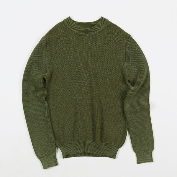 Side view of OEM Custom Men's Crewneck Sweater showing fabric texture