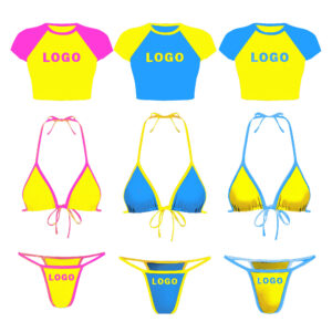 Close-up of the premium Luxury Bikini fabric and string design