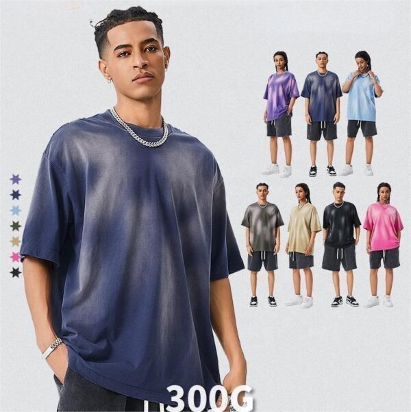 Premium 260g Solid Neck Men's Custom Pattern T-Shirt for Gym and Streetwear