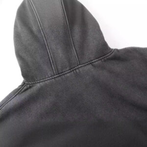 “Custom Men's Acid Wash Full Face Zip-Up Hoodie with vintage eye holes and pockets