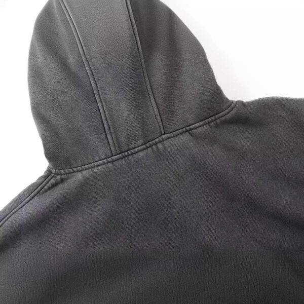 “Custom Men's Acid Wash Full Face Zip-Up Hoodie with vintage eye holes and pockets