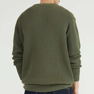Front view of plain knit Custom Men's Crewneck Pullover for men