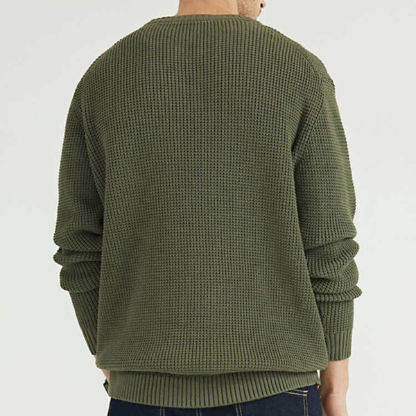Front view of plain knit Custom Men's Crewneck Pullover for men