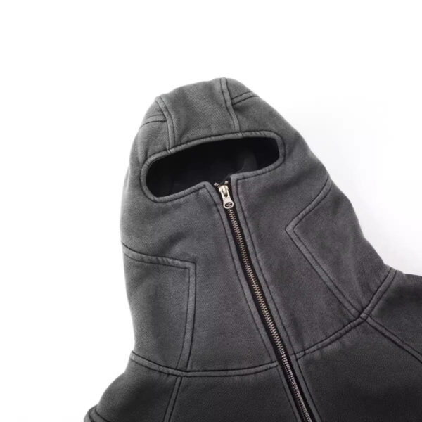 Premium heavyweight Custom Men's Acid Wash Full Face Zip-Up Hoodie for men”