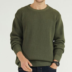 Image of a man wearing a Custom Men's Crewneck Sweater 2025 in winter